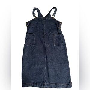 White stuff FRONT POCKET DENIM OVERALL MINI DRESS WOMEN'S SIZE 20 England​